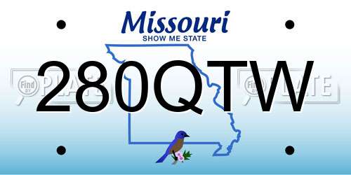 280QTW Missouri License Plate