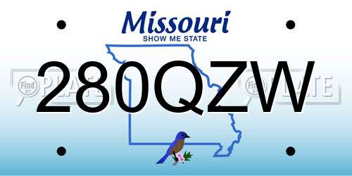 280QZW Missouri License Plate