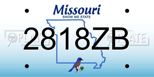 2818ZB Missouri License Plate