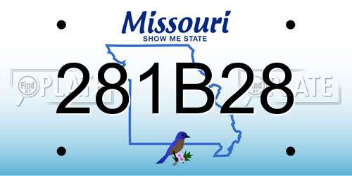 281B28 Missouri License Plate
