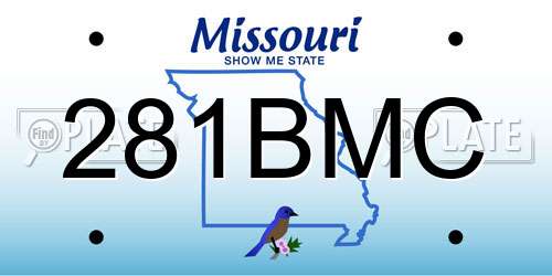 281BMC Missouri License Plate