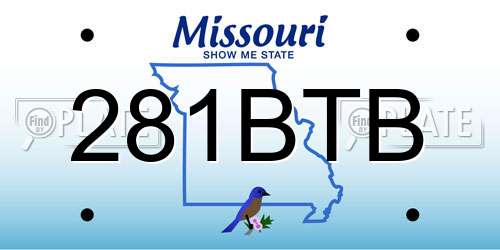 281BTB Missouri License Plate