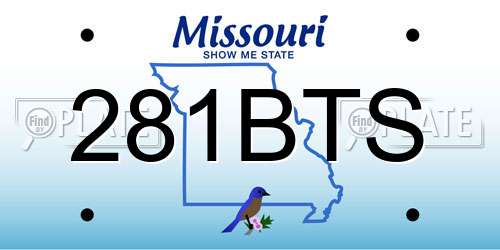 281BTS Missouri License Plate