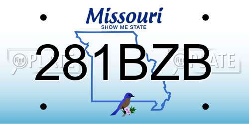 281BZB Missouri License Plate