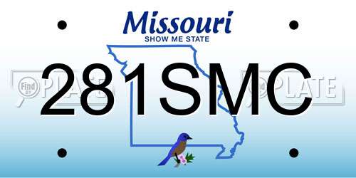 281SMC Missouri License Plate