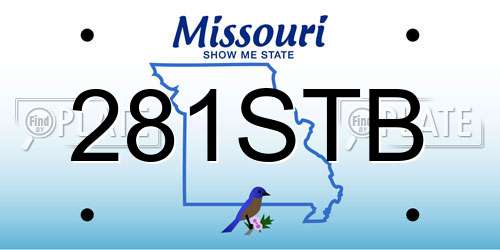281STB Missouri License Plate
