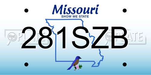281SZB Missouri License Plate