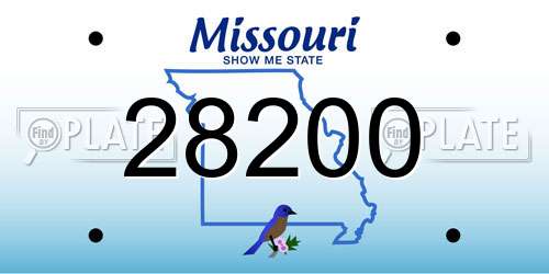 28200 Missouri License Plate