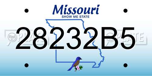 28232B5 Missouri License Plate