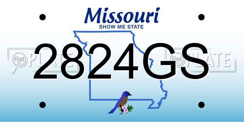 2824GS Missouri License Plate