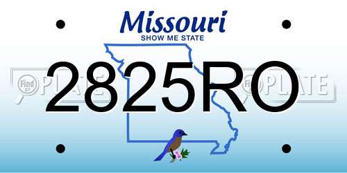 2825RO Missouri License Plate
