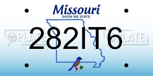 282IT6 Missouri License Plate