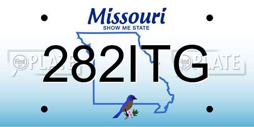 282ITG Missouri License Plate