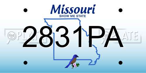 2831PA Missouri License Plate