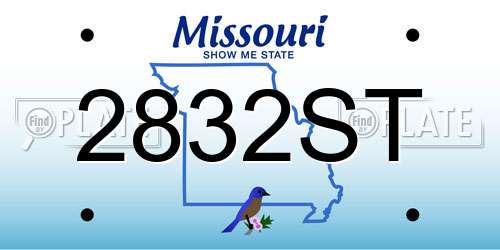 2832ST Missouri License Plate
