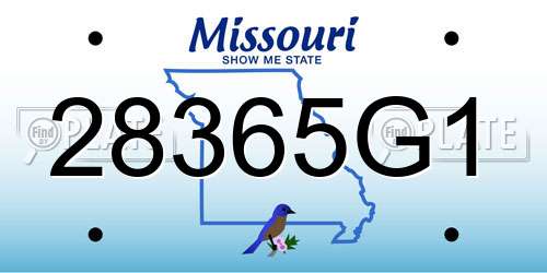 28365G1 Missouri License Plate