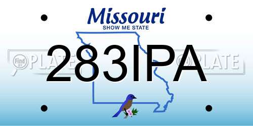 283IPA Missouri License Plate