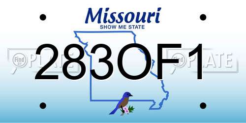 283OF1 Missouri License Plate