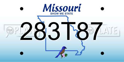 283T87 Missouri License Plate
