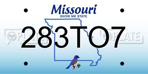 283TO7 Missouri License Plate