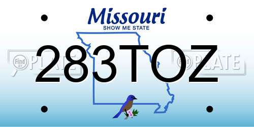 283TOZ Missouri License Plate