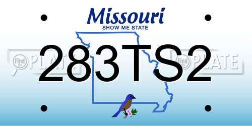 283TS2 Missouri License Plate