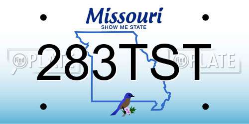 283TST Missouri License Plate