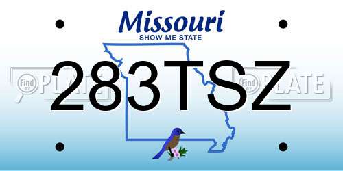 283TSZ Missouri License Plate