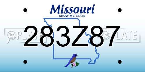 283Z87 Missouri License Plate