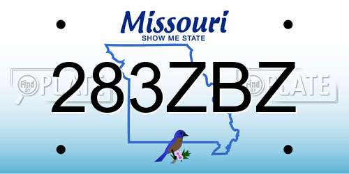 283ZBZ Missouri License Plate