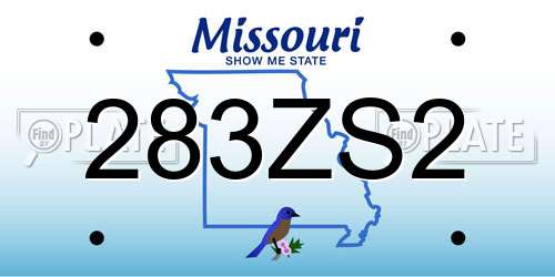 283ZS2 Missouri License Plate