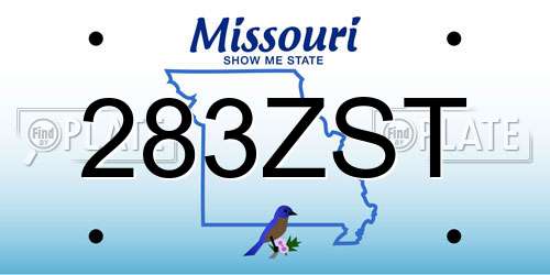 283ZST Missouri License Plate