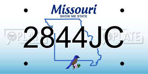 2844JC Missouri License Plate