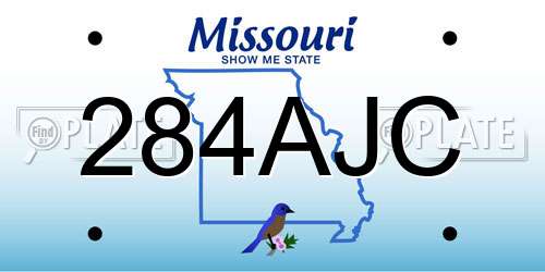 284AJC Missouri License Plate