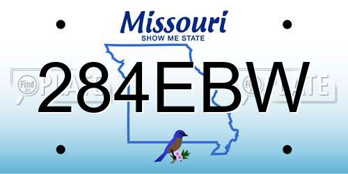 284EBW Missouri License Plate