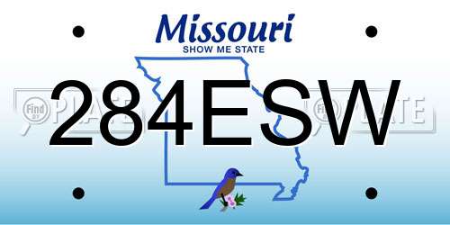 284ESW Missouri License Plate