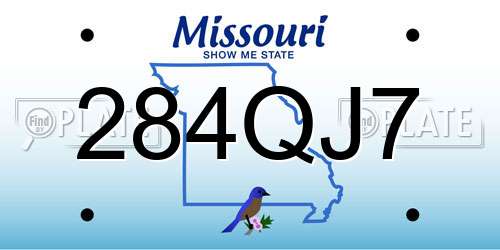 284QJ7 Missouri License Plate