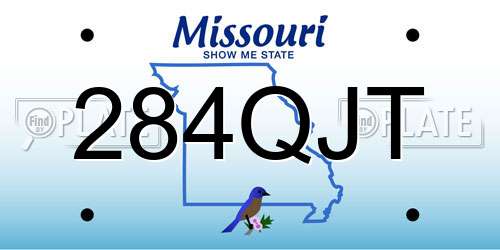 284QJT Missouri License Plate