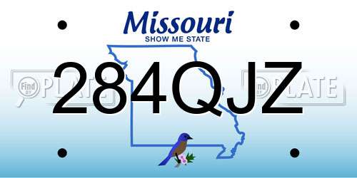 284QJZ Missouri License Plate