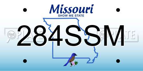 284SSM Missouri License Plate