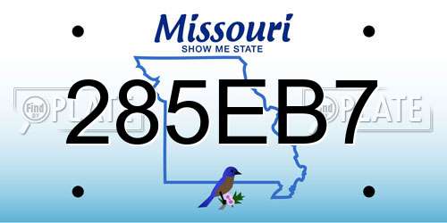 285EB7 Missouri License Plate