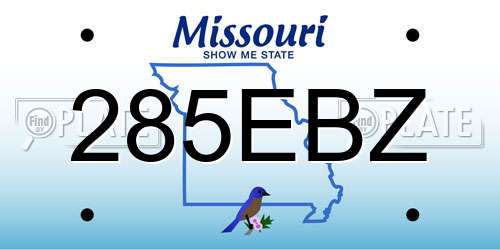 285EBZ Missouri License Plate