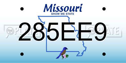 285EE9 Missouri License Plate