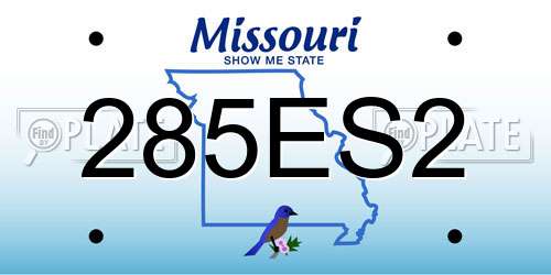 285ES2 Missouri License Plate