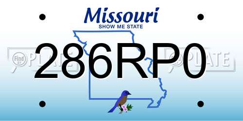286RP0 Missouri License Plate