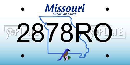 2878RO Missouri License Plate
