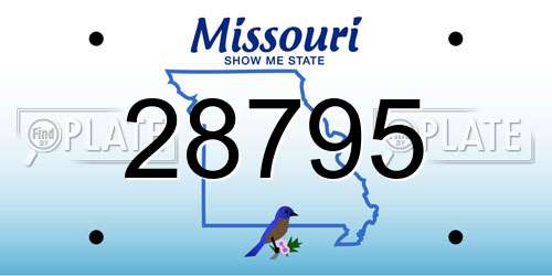 28795 Missouri License Plate