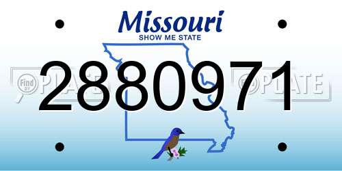 2880971 Missouri License Plate