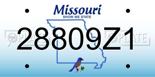 28809Z1 Missouri License Plate