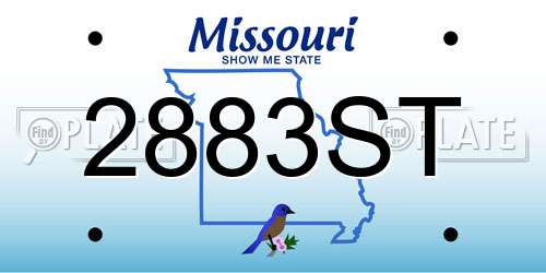 2883ST Missouri License Plate